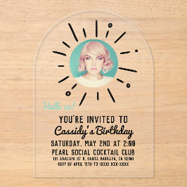 Invitaciones Acrílicas STARBURST | Custom Simple & Chic Photo Birthday