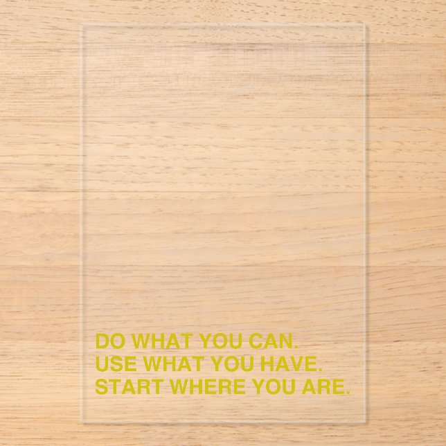 Invitaciones Acrílicas Start Where You Are (Anverso)