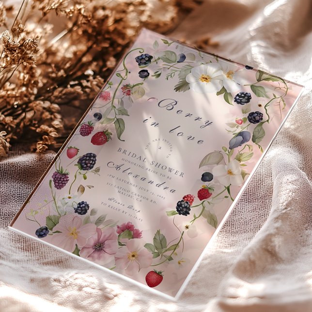 Invitaciones Acrílicas Strawberry Bow Bridal Shower Invitation (Subido por el creador)