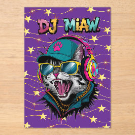Invitaciones Acrílicas Street Cat DJ Attitude – Bold Streetwear Art