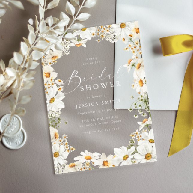 Invitaciones Acrílicas Stunning White Flowers Spring Bridal Shower (Subido por el creador)