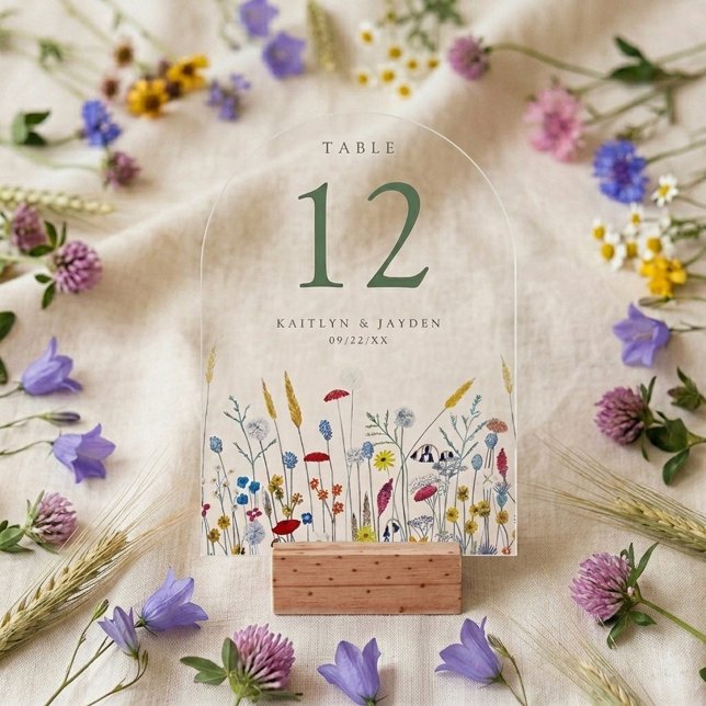 Invitaciones Acrílicas Suite de Boda Pradera de Flores Silvestres - Númer (Subido por el creador)