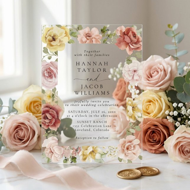 Invitaciones Acrílicas Summer Floral Wedding (Subido por el creador)