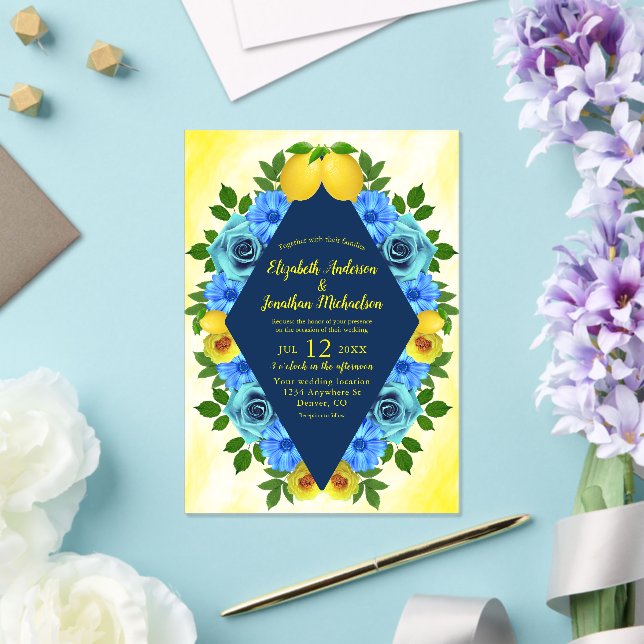 Invitaciones Acrílicas Sunny Lemon Floral Boda (Insitu (Boda))