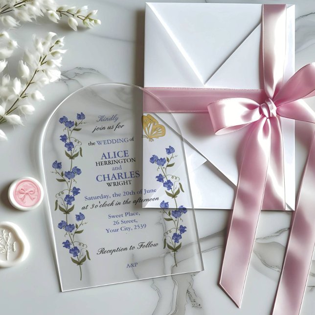 Invitaciones Acrílicas  Sweet Pea Floral Wedding (Subido por el creador)