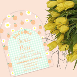 Invitaciones Acrílicas Sweet Peach 1º cumpleaños