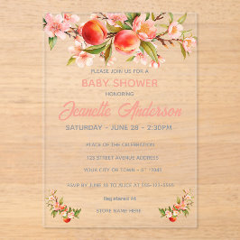Invitaciones Acrílicas Sweet Peach Orchard Baby Shower