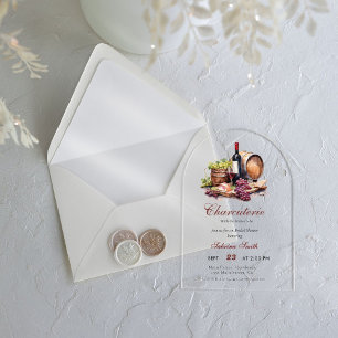 Invitaciones Acrílicas Tabla de fiambres con la novia Bridal Shower