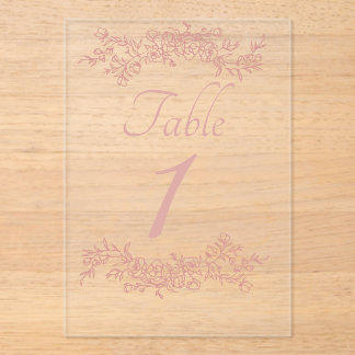 Invitaciones Acrílicas Table Number Simple Minimalist Clear