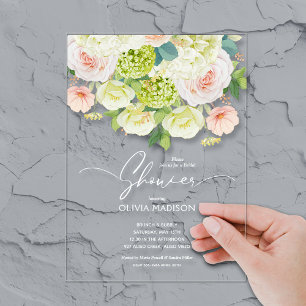 Invitaciones Acrílicas Taller de Acuarela Floral Nupcial