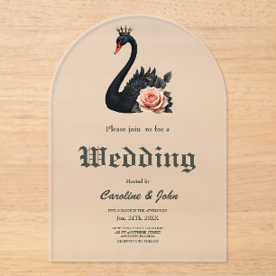 Invitaciones Acrílicas Tan raro como un cisne negro, tan eterno como el a
