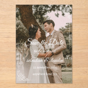 Invitaciones Acrílicas “Tarjeta elegante personalizada para guardar la fe