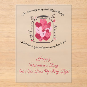 Invitaciones Acrílicas Tarrito de Amor Día de San Valentín