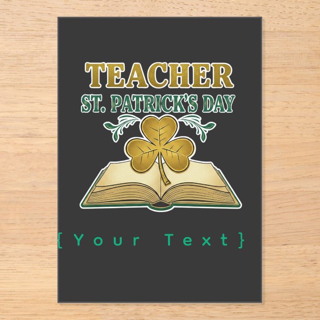 Invitaciones Acrílicas Teacher & Student Class of 2026 - Knowledge is Lig (Anverso)