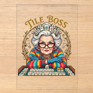 Invitaciones Acrílicas Teja de Mahjong Boss