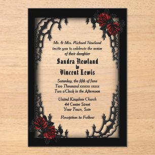 Invitaciones Acrílicas Tema de Boda Gótico del Barrio Francés