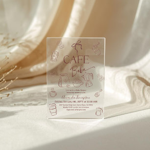 Invitaciones Acrílicas Tema de Café Arco Café Bebe en Camino Baby Shower