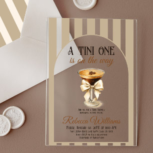Invitaciones Acrílicas Tema del café Espresso Martini Bow Baby Shower