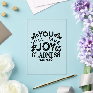 Invitaciones Acrílicas Tendrás Alegría y Gozo Frase Inspiradora