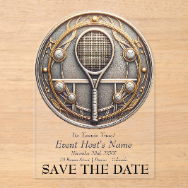 Invitaciones Acrílicas Tennis Event Party Invitation