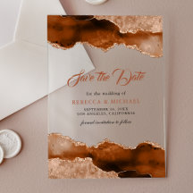 Terracota Agate Marble Wedding Save the Date