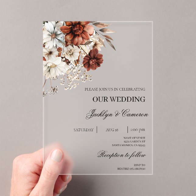 Invitaciones Acrílicas Terracota Wedding (Insitu (portátil))