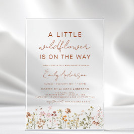 Invitaciones Acrílicas Terracotta A Little Wildflower Baby Shower