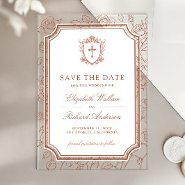 Invitaciones Acrílicas Terracotta Boda Católica Save the Date