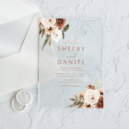 Invitaciones Acrílicas Terracotta Bohemian Flowers All Seasons Boda