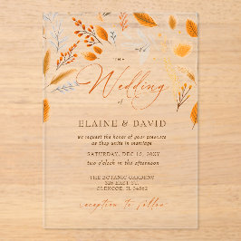 Invitaciones Acrílicas Terracotta Modern Script Elegant Fall Wedding