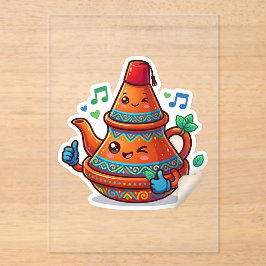 Invitaciones Acrílicas Tetera Marroquí Kawaii - Palo Berred Lindo