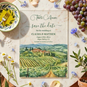 Invitaciones Acrílicas That's Amore Viñedo Italiano Guardar la Fecha