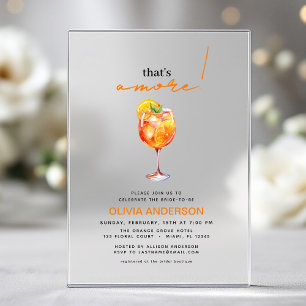 Invitaciones Acrílicas That's Amore Watercolor Spritz Despedida de Solter