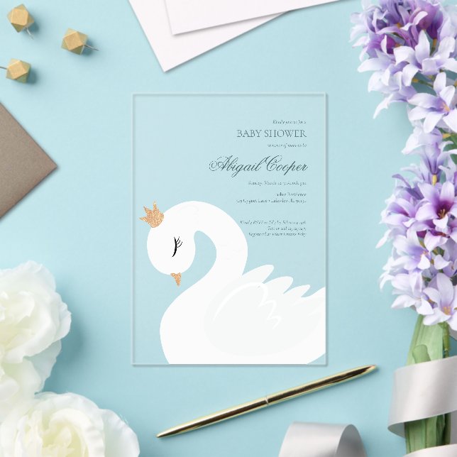 Invitaciones Acrílicas The Crowned Swan (Insitu (Boda))