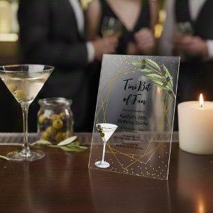 Invitaciones Acrílicas Tini Bit Of Fun Martini Soirée