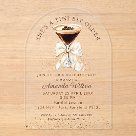 Invitaciones Acrílicas Tini Bit Older Espresso Martini Acrylic Invitation