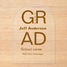 Invitaciones Acrílicas Tipografía de grado moderna graduación simple míni