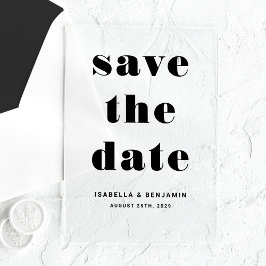 Invitaciones Acrílicas Tipografía Moderna Salva La Fecha