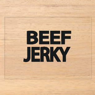 Invitaciones Acrílicas Tipografía Negrita de Carne Seca de Ternera