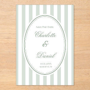 Invitaciones Acrílicas Tira personalizada menta para guardar la fecha