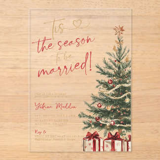 Invitaciones Acrílicas Tis the Season to Be Married Winter Bridal Shower