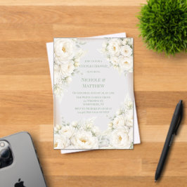 Invitaciones Acrílicas Toda la boda floral de parejas de shower blancos