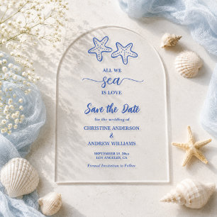 Invitaciones Acrílicas Todo lo que vemos es mar Vida marina Guardar la fe