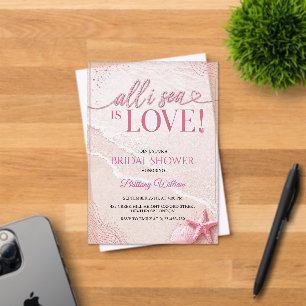 Invitaciones Acrílicas Todo lo que veo es amor Playa Rosa Despedida de so