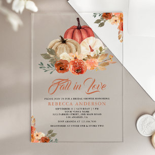 Invitaciones Acrílicas Tórrida Terracota de Otoño Bridal Shower