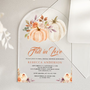 Invitaciones Acrílicas Tórrido Floral de Otoño Boda Bridal Shower