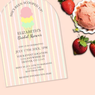 Invitaciones Acrílicas Torta de helado levantada para despedida de solter