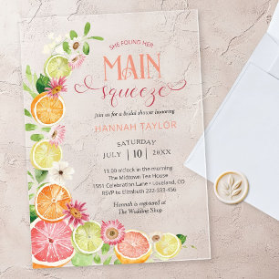 Invitaciones Acrílicas Torta Nupcial de Citricos La Pareja del Verano