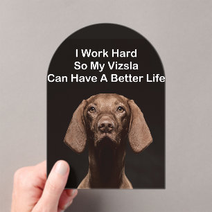 Invitaciones Acrílicas Trabajo Duro Para Que Mi Vizsla Tenga Una Vida Mej