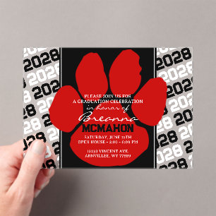 Invitaciones Acrílicas Transparencia de la huella digital de graduación d